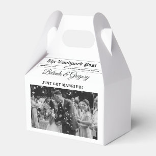Hochzeitsfeier für Zeitungen - Schwarz-Weiß-Foto Geschenkschachtel