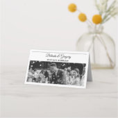 Hochzeitsfeier für Zeitungen - Schwarz-Weiß-Foto Platzkarte (Rückseite)