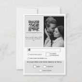 Hochzeitsfeier für Zeitungen - Schwarz-Weiß-Foto RSVP Karte (Rückseite)