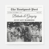 Hochzeitsfeier für Zeitungen - Schwarz-Weiß-Foto Serviette (Vorderseite)