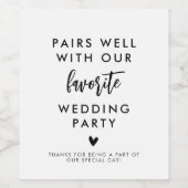 Hochzeitsfeier Geschenk, Hochzeitsfeier Danke Weinetikett (Einzelnes Label)