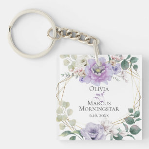 Hochzeitsfeier Geschenk Lavender Wasserfarbe Peony Schlüsselanhänger