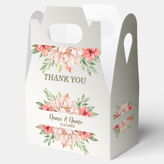 Hochzeitsfeier Geschenk Peach Orange Blätter Geschenkschachtel (Geöffnet)