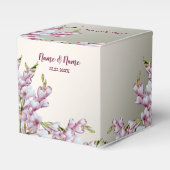 Hochzeitsfeier Geschenk Rosa Weiße Blume Elegant Geschenkschachtel (Vorderseite)