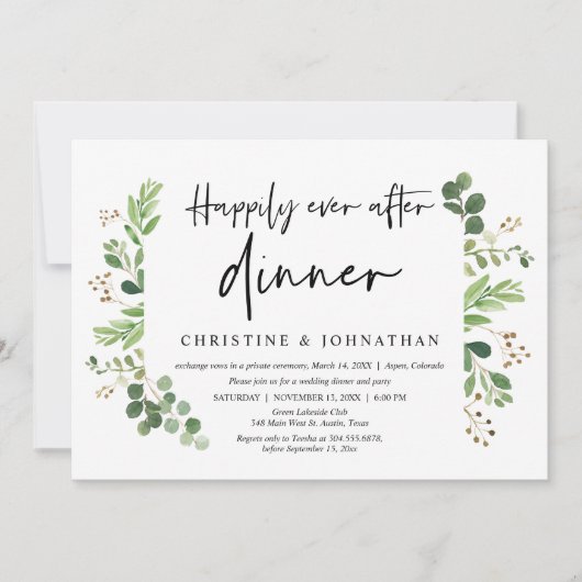 Hochzeitsfeier, glücklicherweise immer nach dem Ab Einladung (Vorderseite)