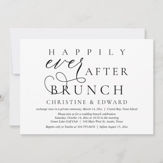 Hochzeitsfeier, glücklicherweise immer nach dem Br Einladung (Vorderseite)