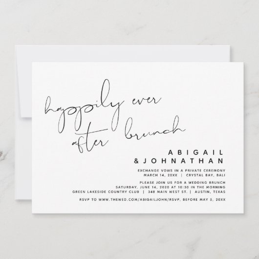 Hochzeitsfeier, glücklicherweise immer nach dem Br Einladung (Vorderseite)