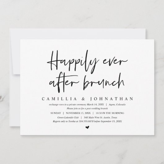 Hochzeitsfeier, glücklicherweise immer nach dem Br Einladung (Vorderseite)