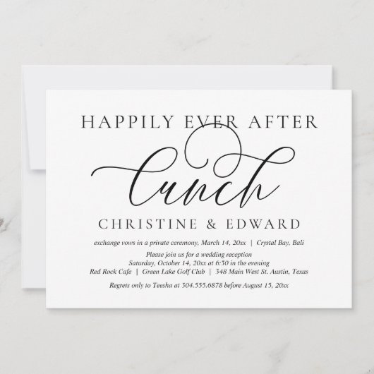 Hochzeitsfeier, glücklicherweise immer nach dem Mi Einladung (Vorderseite)