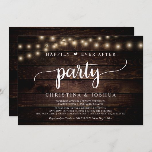 Hochzeitsfeier, glücklicherweise immer nach dem Pa Einladung (Vorne/Hinten)