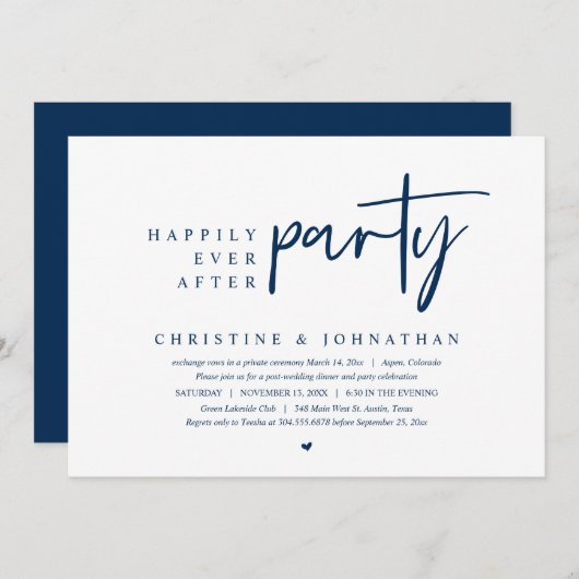 Hochzeitsfeier, glücklicherweise immer nach dem Pa Einladung (Vorne/Hinten)