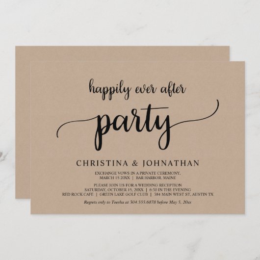 Hochzeitsfeier, glücklicherweise immer nach dem Pa Einladung (Vorne/Hinten)