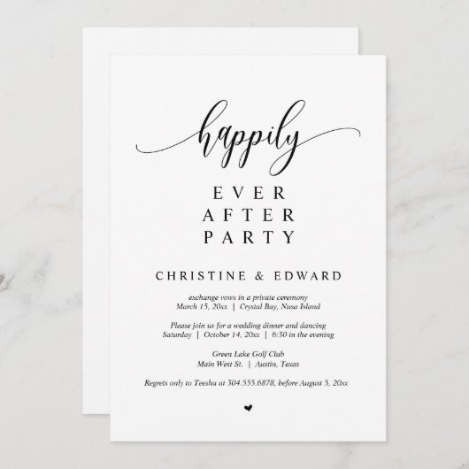 Hochzeitsfeier, glücklicherweise immer nach dem Pa Einladung (Vorne/Hinten)