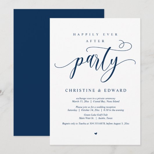 Hochzeitsfeier, glücklicherweise immer nach dem Pa Einladung (Vorne/Hinten)