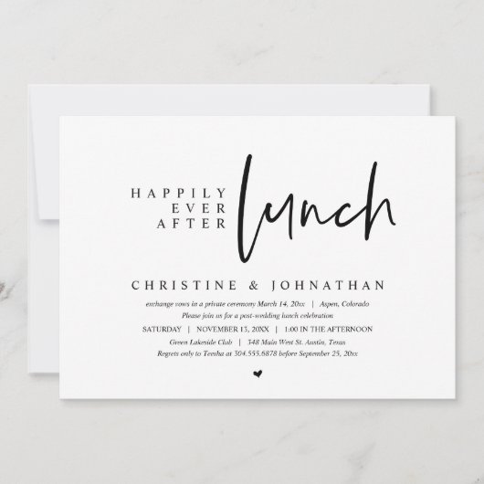 Hochzeitsfeier, glücklicherweise immer nach dem Pa Einladung (Vorderseite)