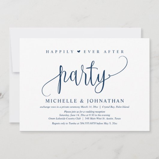 Hochzeitsfeier, glücklicherweise immer nach dem Pa Einladung (Vorderseite)