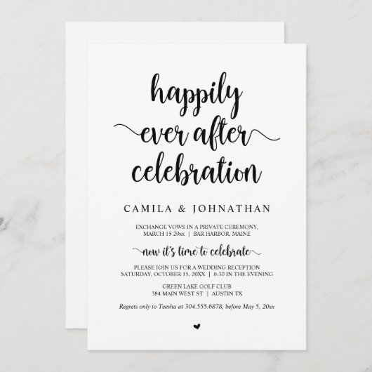 Hochzeitsfeier, glücklicherweise immer nach Feier Einladung (Vorne/Hinten)