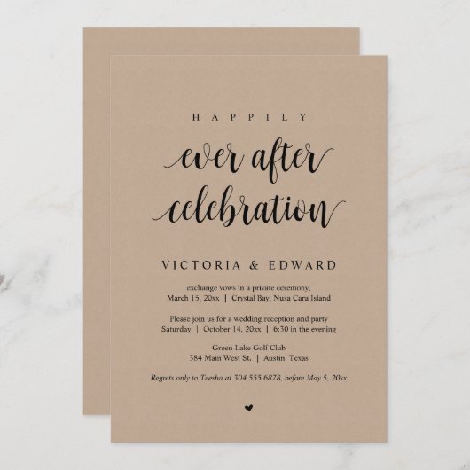 Hochzeitsfeier, glücklicherweise immer nach Feier Einladung (Vorne/Hinten)
