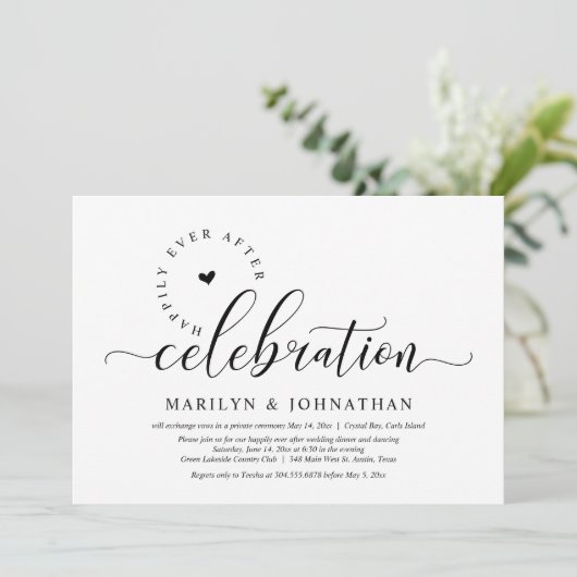 Hochzeitsfeier, glücklicherweise immer nach Feier Einladung (Stehend Vorderseite)