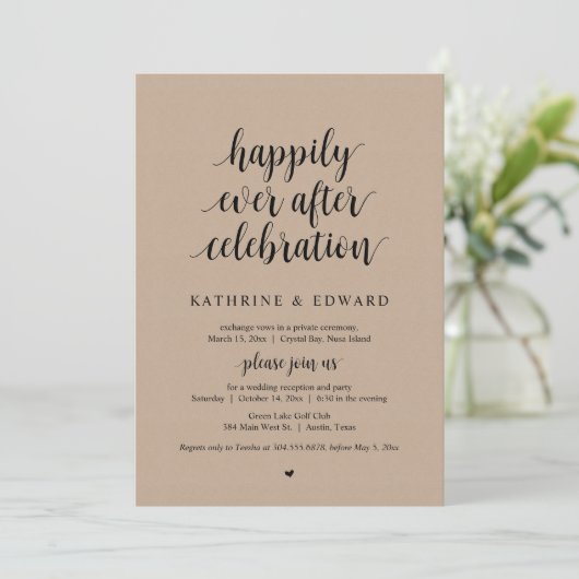 Hochzeitsfeier, glücklicherweise immer nach Feier Einladung (Stehend Vorderseite)