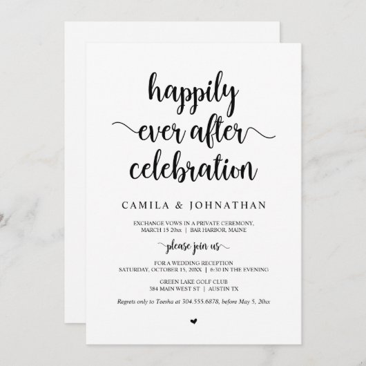 Hochzeitsfeier, glücklicherweise immer nach Feier Einladung (Vorne/Hinten)