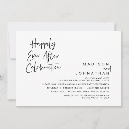 Hochzeitsfeier, glücklicherweise immer nach Feier Einladung (Vorderseite)