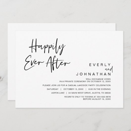 Hochzeitsfeier, glücklicherweise immer nach Feier Einladung (Vorne/Hinten)