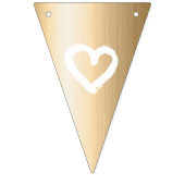 Hochzeitsfeier Gold & White Hearts - IHRE KUNST Wimpelkette (Erste Fahne)