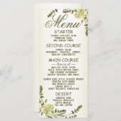 Hochzeitsfeier Golden Green Yellow Modernes Abende Menükarte (Vorne/Hinten)