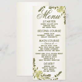 Hochzeitsfeier Golden Green Yellow Modernes Abende Menükarte