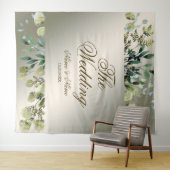 Hochzeitsfeier Grün Blätter Goldene Bronze Wandteppich (Beispiel (Horizontal))