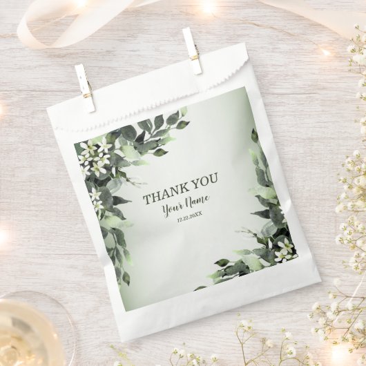 Hochzeitsfeier Grünpflanzen Blumengebäck Blätter Geschenktütchen (Ausgeschnitten)
