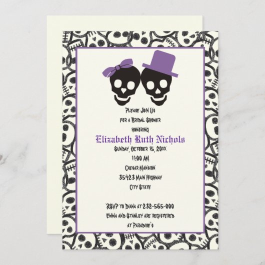 Hochzeitsfeier Halloween-Brautparty Einladung (Vorne/Hinten)