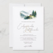Hochzeitsfeier - Hütte in Wasserfarbe Einladung (Vorderseite)