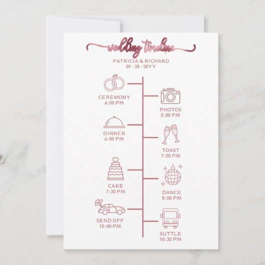 Hochzeitsfeier Icon Chic Script Hochzeit Begrüßung Einladung (Vorderseite)