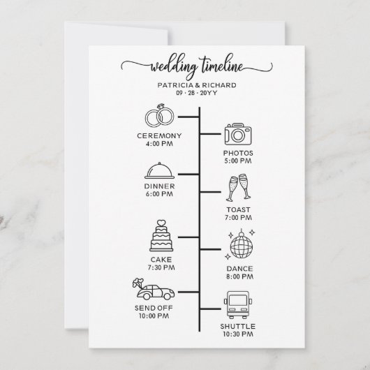 Hochzeitsfeier Icon Chic Script Hochzeit Begrüßung Einladung (Vorderseite)