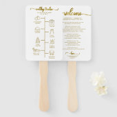 Hochzeitsfeier Icon Chic Script Hochzeit Begrüßung Fächer (Vorne und Hinten)