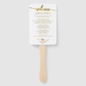 Hochzeitsfeier Icon Chic Script Hochzeit Begrüßung Fächer (Rückseite)