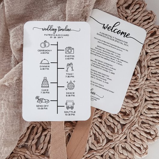 Hochzeitsfeier Icon Chic Script Hochzeit Begrüßung Fächer