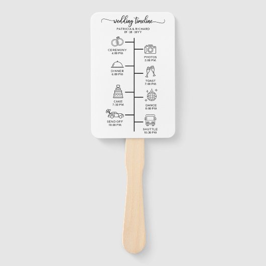 Hochzeitsfeier Icon Chic Script Hochzeit Begrüßung Fächer (Vorderseite)