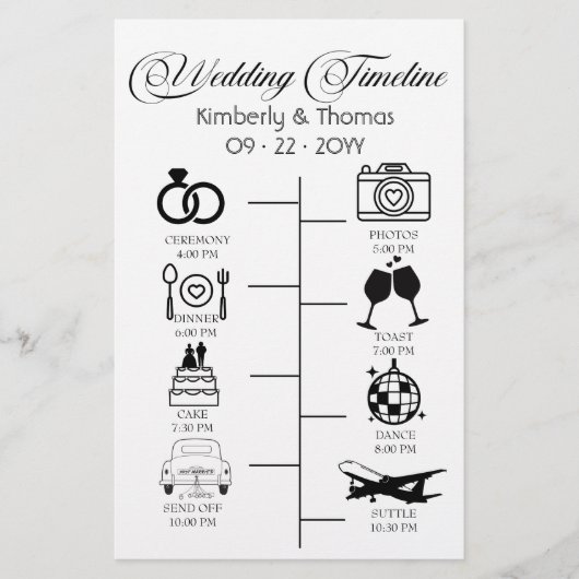 Hochzeitsfeier Icon Chic Script Hochzeit Briefpapier (Vorderseite)