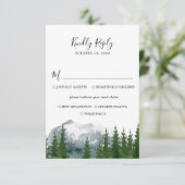 Hochzeitsfeier im Bergwald mit Wahlkarte RSVP Karte (Stehend Vorderseite)