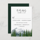 Hochzeitsfeier im Bergwald mit Wahlkarte RSVP Karte (Vorne/Hinten)