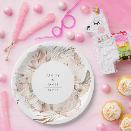 Hochzeitsfeier im botanischen Blumengarten Pappteller (Party)