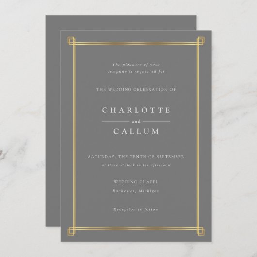 Hochzeitsfeier im Deko Einladung (Vorne/Hinten)