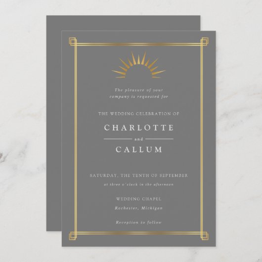 Hochzeitsfeier im Deko Einladung (Vorne/Hinten)