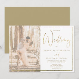 Hochzeitsfeier im Foto mit elegantem Rahmen Einladung