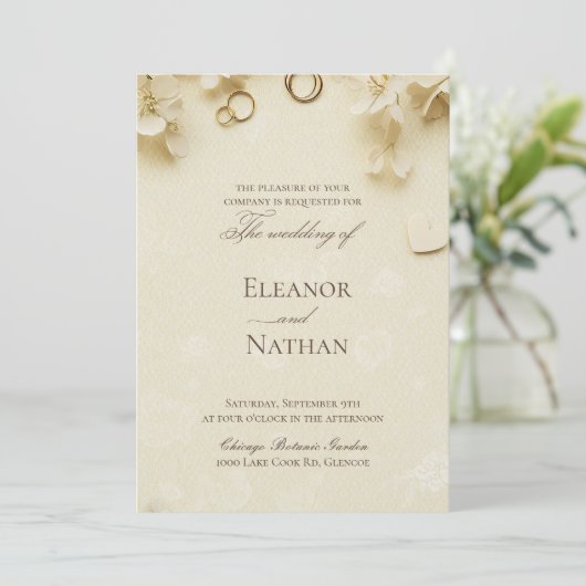 Hochzeitsfeier im Frühjahr Einladung (Stehend Vorderseite)