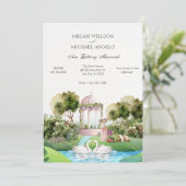 Hochzeitsfeier im Garten Einladung (Stehend Vorderseite)