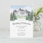 Hochzeitsfeier im Gebirge Einladung (Stehend Vorderseite)